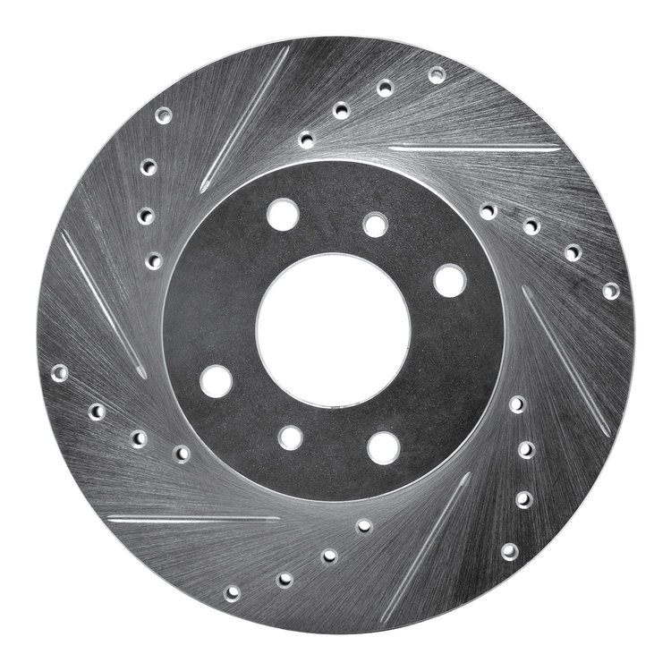 631-67040L Drilled/Slotted Brake Rotor [Silver], 1993-2006 Infiniti/Nissan, Position: Front Left