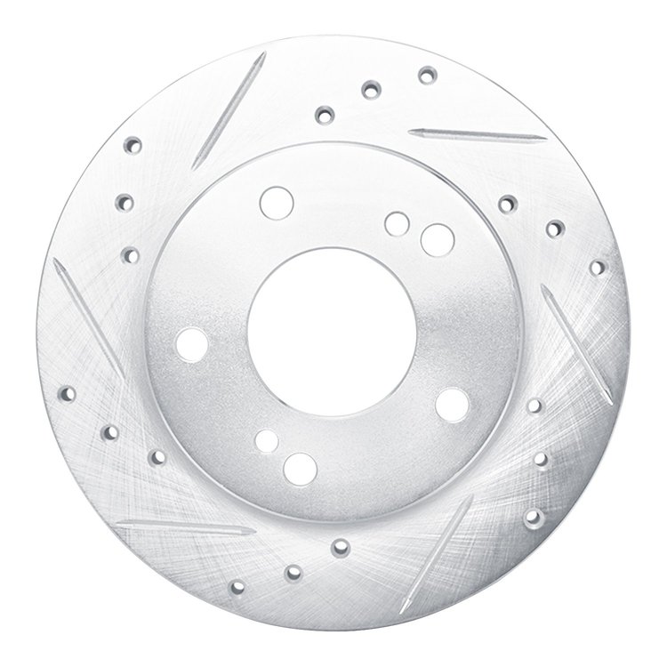 631-67042L Drilled/Slotted Brake Rotor [Silver], 1994-1996 Infiniti/Nissan, Position: Front Left
