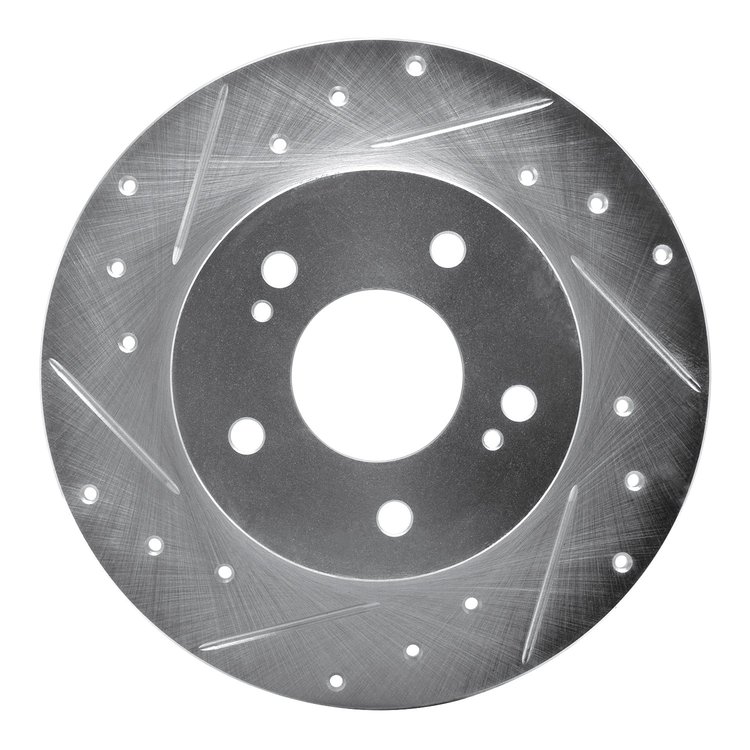 631-67043L Drilled/Slotted Brake Rotor [Silver], 1994-2004 Infiniti/Nissan, Position: Rear Left