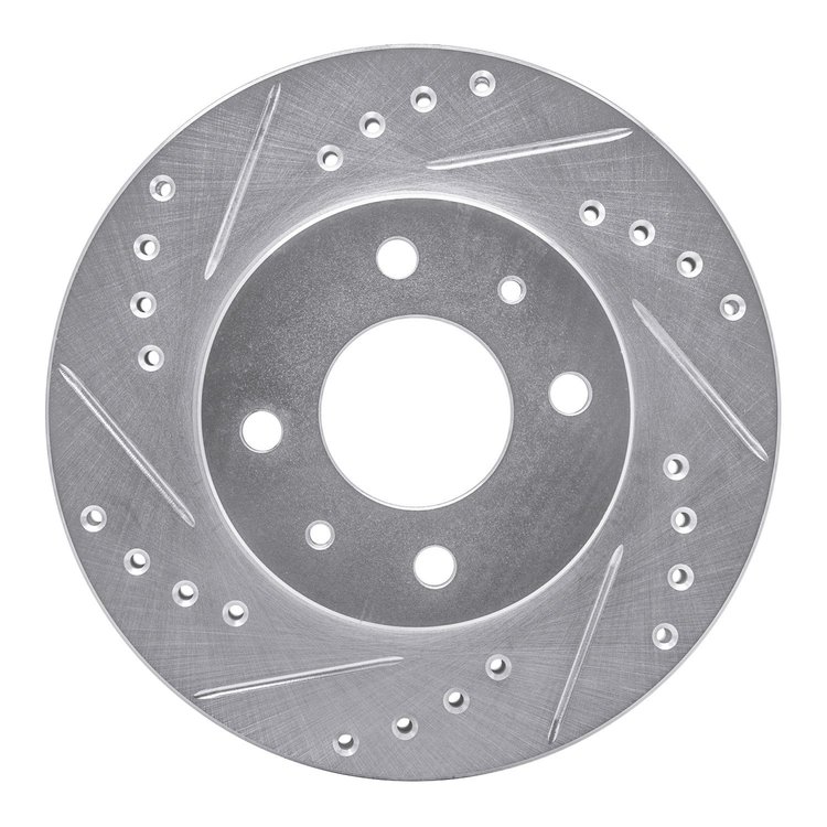 631-67045L Drilled/Slotted Brake Rotor [Silver], 1995-2000 Infiniti/Nissan, Position: Front Left
