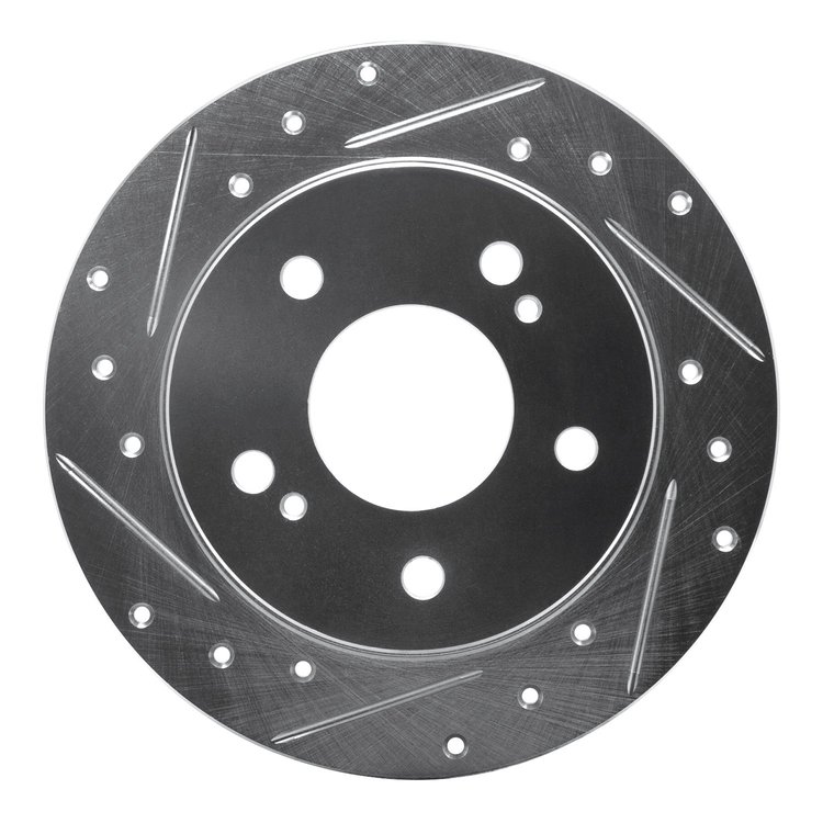 631-67046L Drilled/Slotted Brake Rotor [Silver], 1994-1998 Infiniti/Nissan, Position: Rear Left