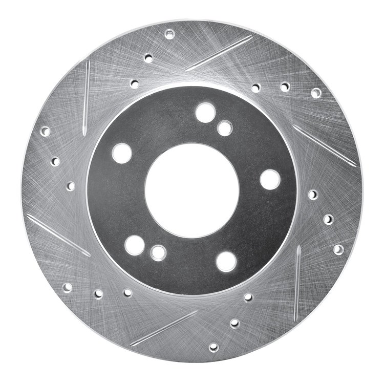 631-67047L Drilled/Slotted Brake Rotor [Silver], 1996-1998 Infiniti/Nissan, Position: Front Left
