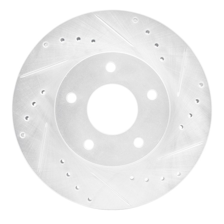 631-67048R Drilled/Slotted Brake Rotor [Silver], 1999-2001 Infiniti/Nissan, Position: Front Right