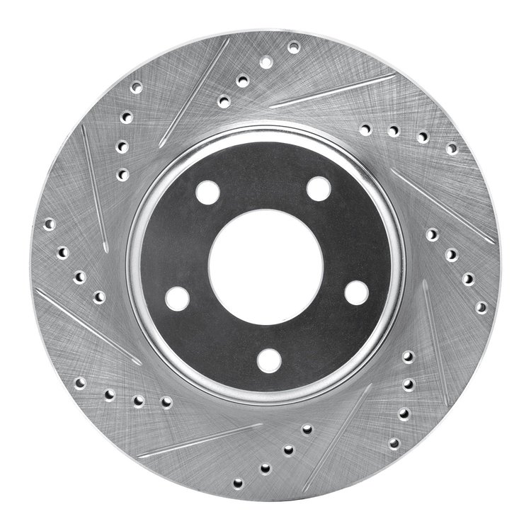 631-67049L Drilled/Slotted Brake Rotor [Silver], 2002-2006 Infiniti/Nissan, Position: Front Left