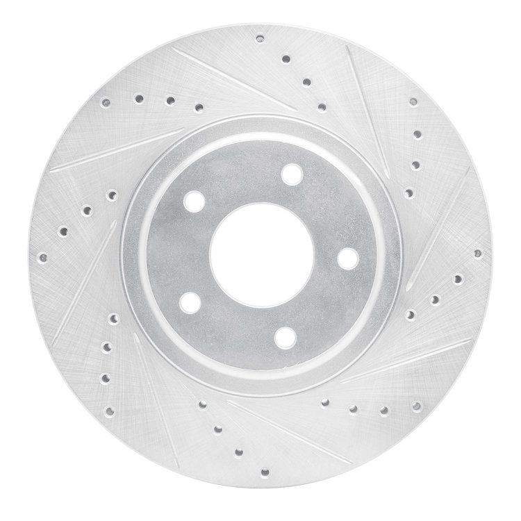 631-67051R Drilled/Slotted Brake Rotor [Silver], 2003-2005 Infiniti/Nissan, Position: Front Right