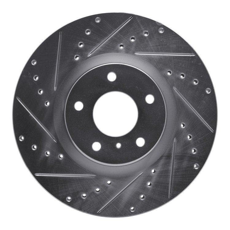 631-67052L Drilled/Slotted Brake Rotor [Silver], Fits Select Infiniti/Nissan, Position: Front Left
