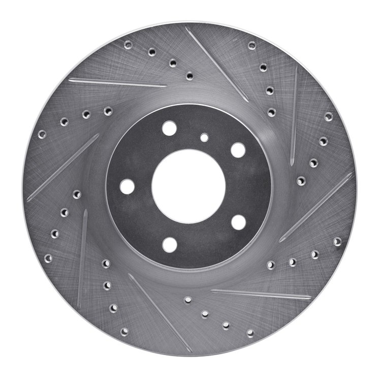 631-67052R Drilled/Slotted Brake Rotor [Silver], Fits Select Infiniti/Nissan, Position: Front Right