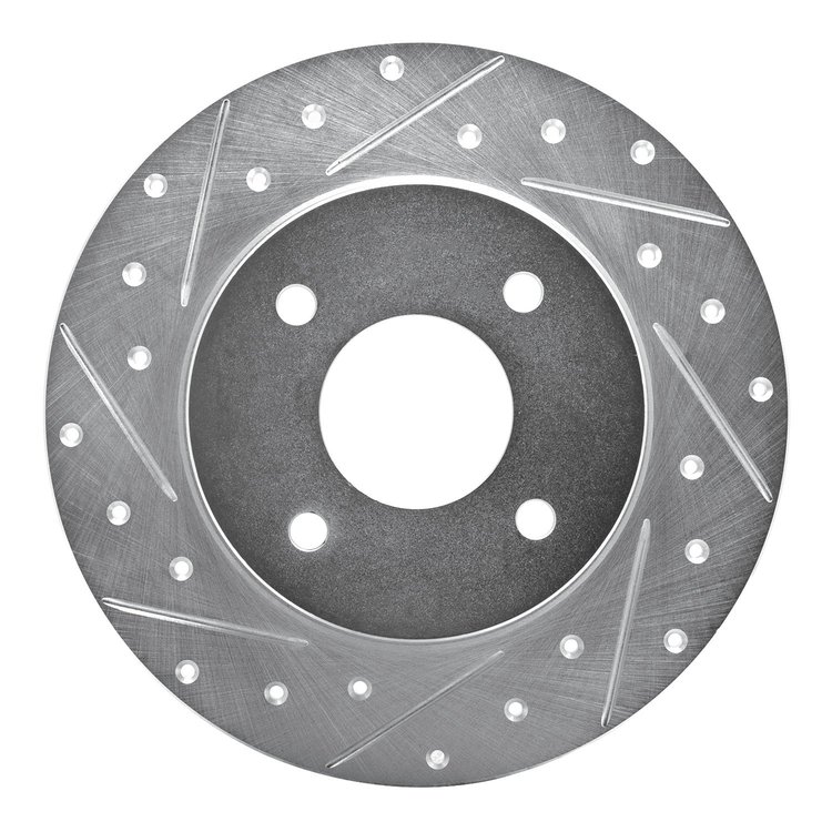 631-67053L Drilled/Slotted Brake Rotor [Silver], 2004-2006 Infiniti/Nissan, Position: Rear Left