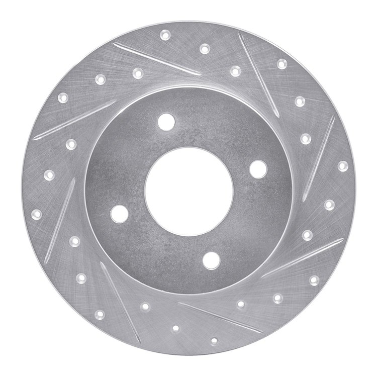 631-67053R Drilled/Slotted Brake Rotor [Silver], 2004-2006 Infiniti/Nissan, Position: Rear Right