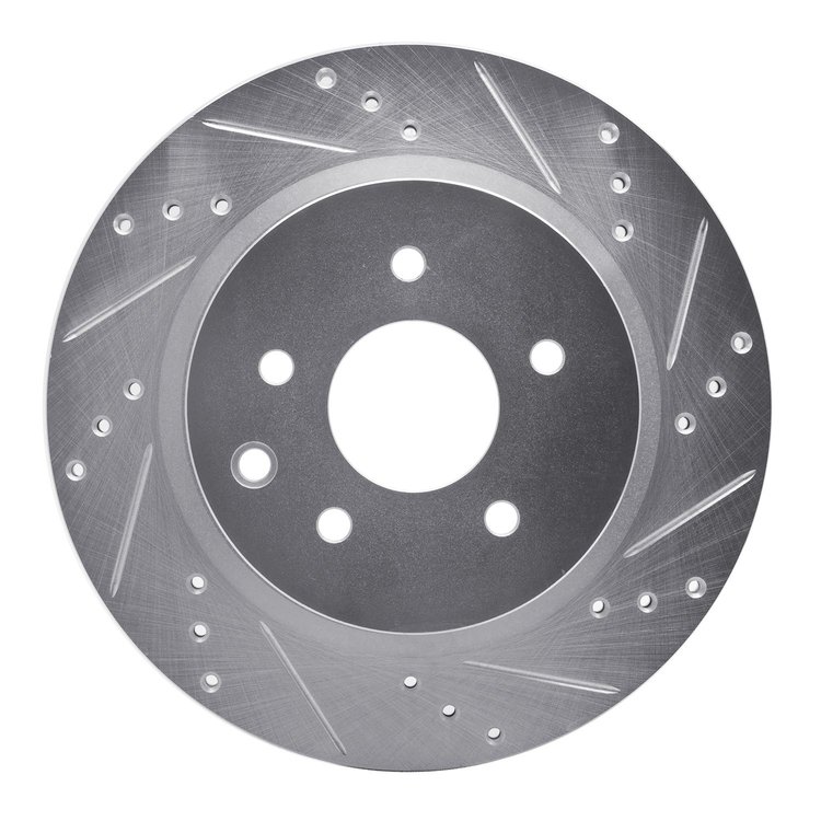 631-67055R Drilled/Slotted Brake Rotor [Silver], Fits Select Infiniti/Nissan, Position: Rear Right