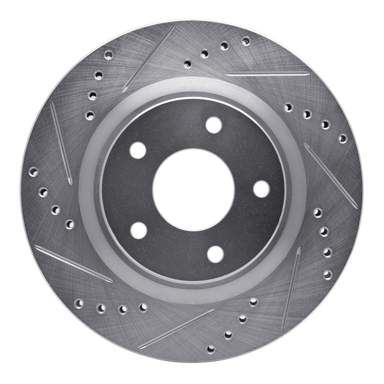 631-67057L Drilled/Slotted Brake Rotor [Silver], 2007-2013 Infiniti/Nissan, Position: Front Left