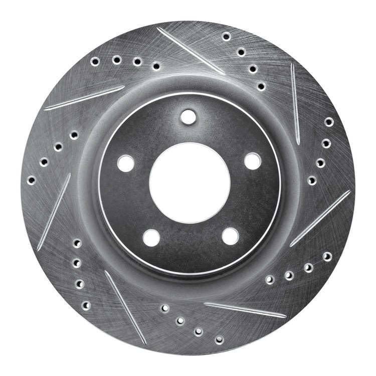 631-67057R Drilled/Slotted Brake Rotor [Silver], 2007-2013 Infiniti/Nissan, Position: Front Right
