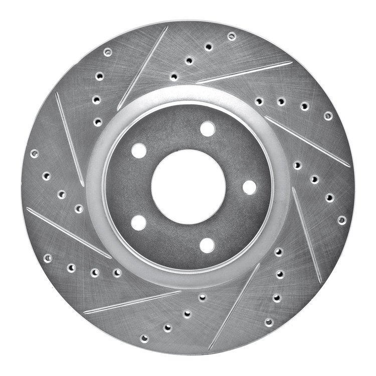 631-67059L Drilled/Slotted Brake Rotor [Silver], 2007-2017 Multiple Makes/Models, Position: Front Left