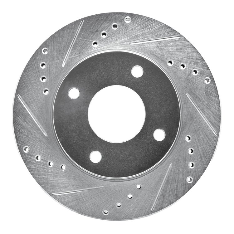631-67062L Drilled/Slotted Brake Rotor [Silver], 2007-2017 Infiniti/Nissan, Position: Front Left