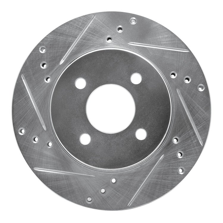 631-67065L Drilled/Slotted Brake Rotor [Silver], 2011-2019 Infiniti/Nissan, Position: Front Left