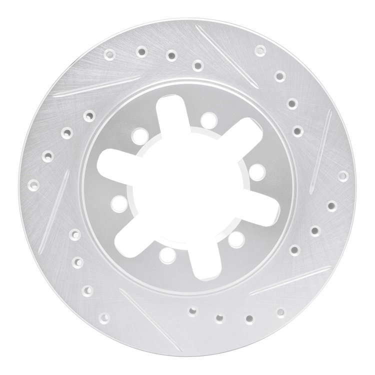 631-67077R Drilled/Slotted Brake Rotor [Silver], 1982-1985 Infiniti/Nissan, Position: Front Right