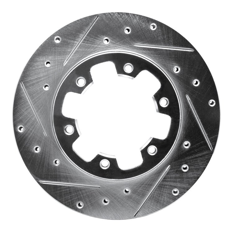 631-67078L Drilled/Slotted Brake Rotor [Silver], 1983-1985 Infiniti/Nissan, Position: Front Left