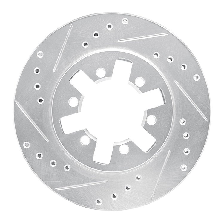631-67079L Drilled/Slotted Brake Rotor [Silver], 1985-2012 Infiniti/Nissan, Position: Front Left
