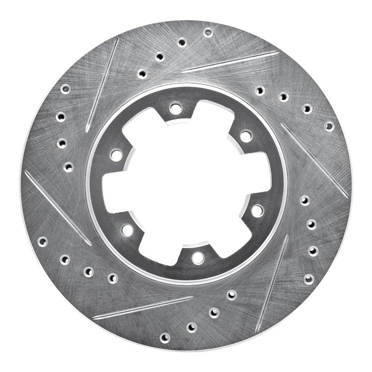 631-67080L Drilled/Slotted Brake Rotor [Silver], 1985-2002 Infiniti/Nissan, Position: Front Left
