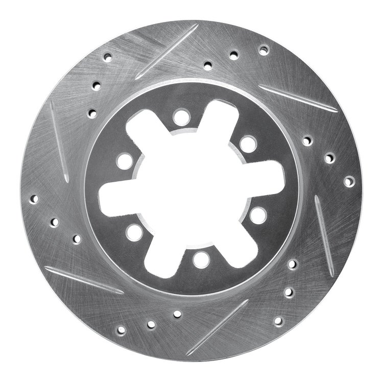 631-67081L Drilled/Slotted Brake Rotor [Silver], 1985-1997 Infiniti/Nissan, Position: Front Left