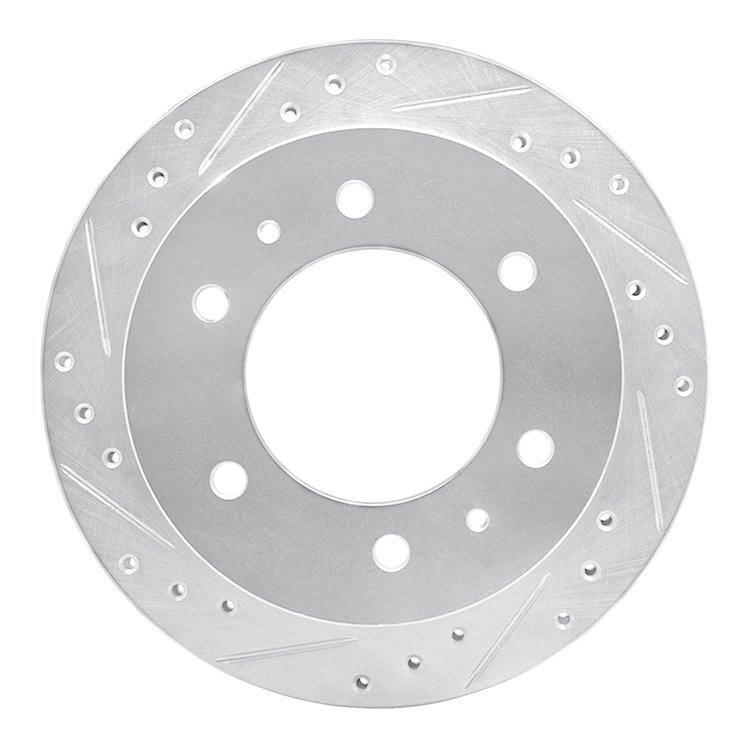 631-67083L Drilled/Slotted Brake Rotor [Silver], 1988-1995 Infiniti/Nissan, Position: Rear Left