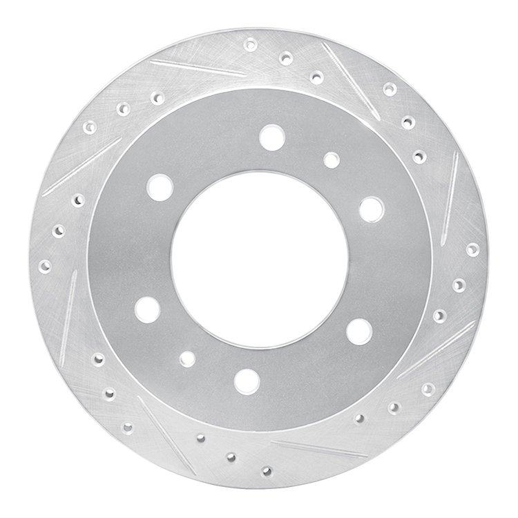 631-67083R Drilled/Slotted Brake Rotor [Silver], 1988-1995 Infiniti/Nissan, Position: Rear Right