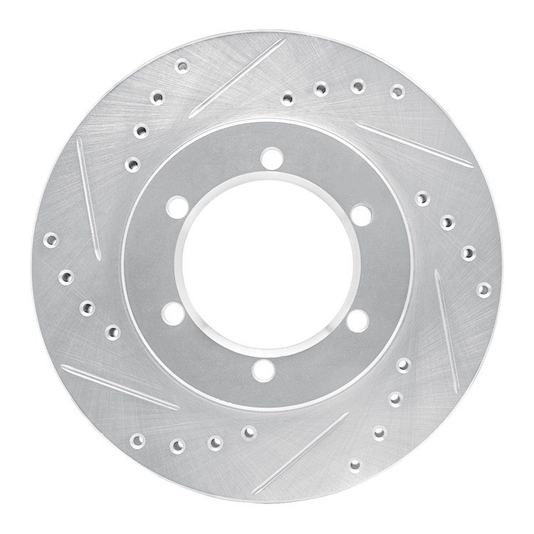 631-67085L Drilled/Slotted Brake Rotor [Silver], 1998-2015 Infiniti/Nissan, Position: Front Left