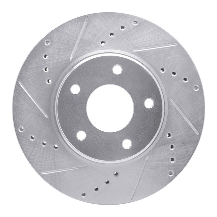 631-67087L Drilled/Slotted Brake Rotor [Silver], 2002-2017 Infiniti/Nissan, Position: Front Left