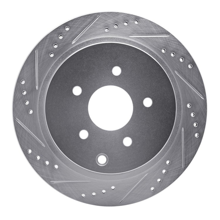 631-67089L Drilled/Slotted Brake Rotor [Silver], Fits Select Infiniti/Nissan, Position: Rear Left