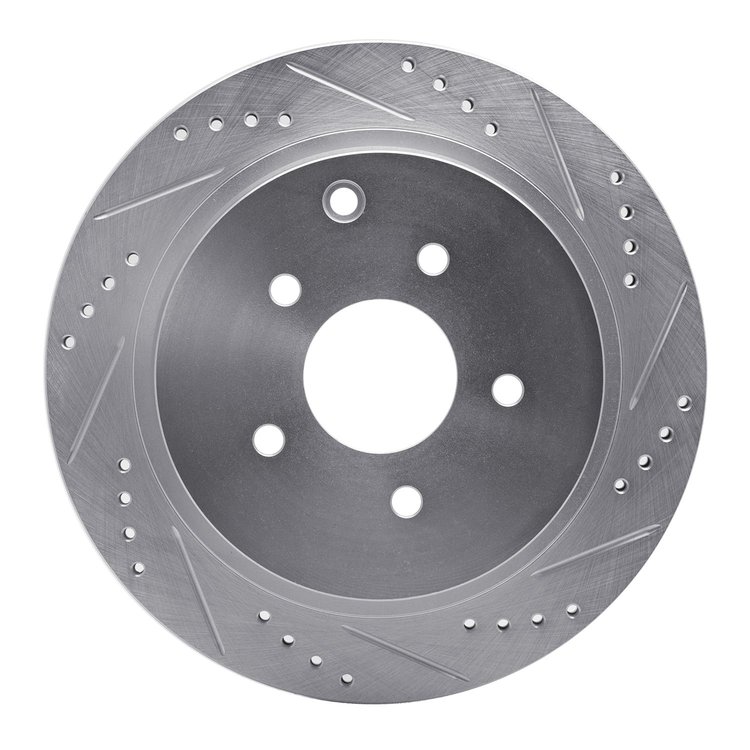 631-67089R Drilled/Slotted Brake Rotor [Silver], Fits Select Infiniti/Nissan, Position: Rear Right