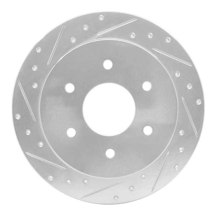 631-67090L Drilled/Slotted Brake Rotor [Silver], 2004-2015 Infiniti/Nissan, Position: Rear Left