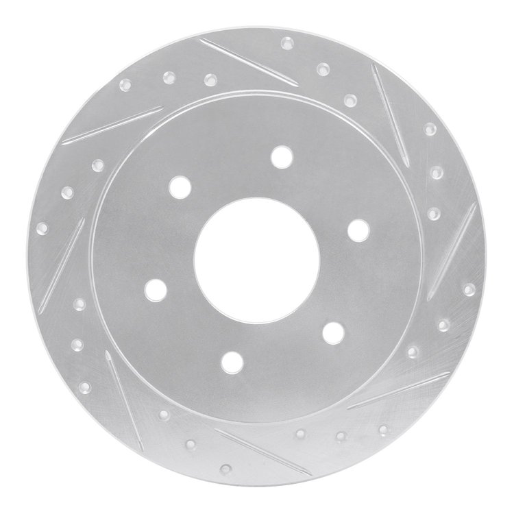 631-67090R Drilled/Slotted Brake Rotor [Silver], 2004-2015 Infiniti/Nissan, Position: Rear Right
