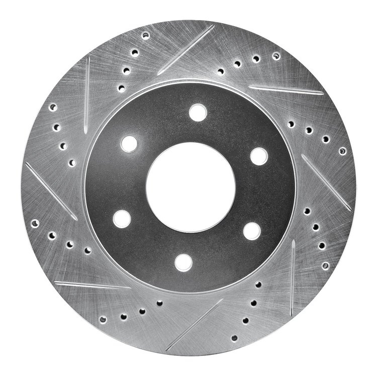631-67091L Drilled/Slotted Brake Rotor [Silver], 2004-2005 Infiniti/Nissan, Position: Front Left