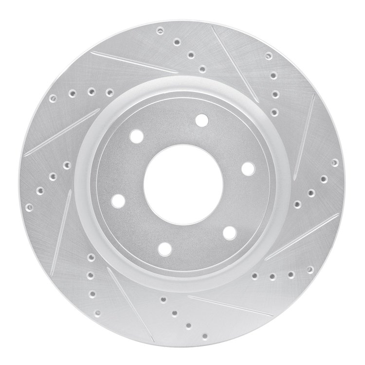 631-67097R Drilled/Slotted Brake Rotor [Silver], 2005-2007 Infiniti/Nissan, Position: Front Right