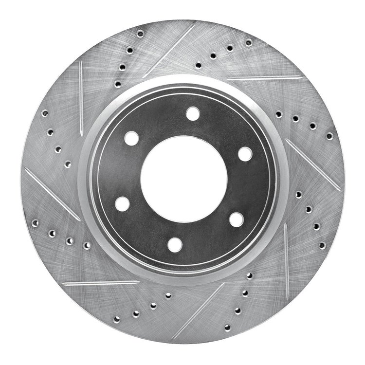 631-67098L Drilled/Slotted Brake Rotor [Silver], Fits Select Infiniti/Nissan, Position: Front Left