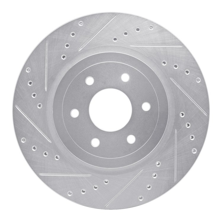 631-67099L Drilled/Slotted Brake Rotor [Silver], 2008-2011 Infiniti/Nissan, Position: Front Left