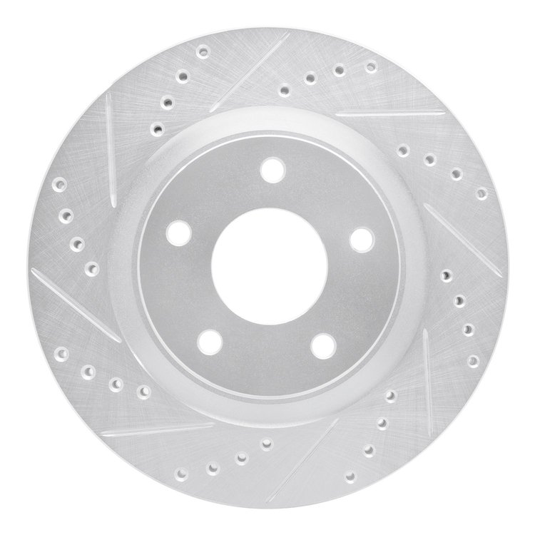 631-67100L Drilled/Slotted Brake Rotor [Silver], 2011-2019 Infiniti/Nissan, Position: Front Left