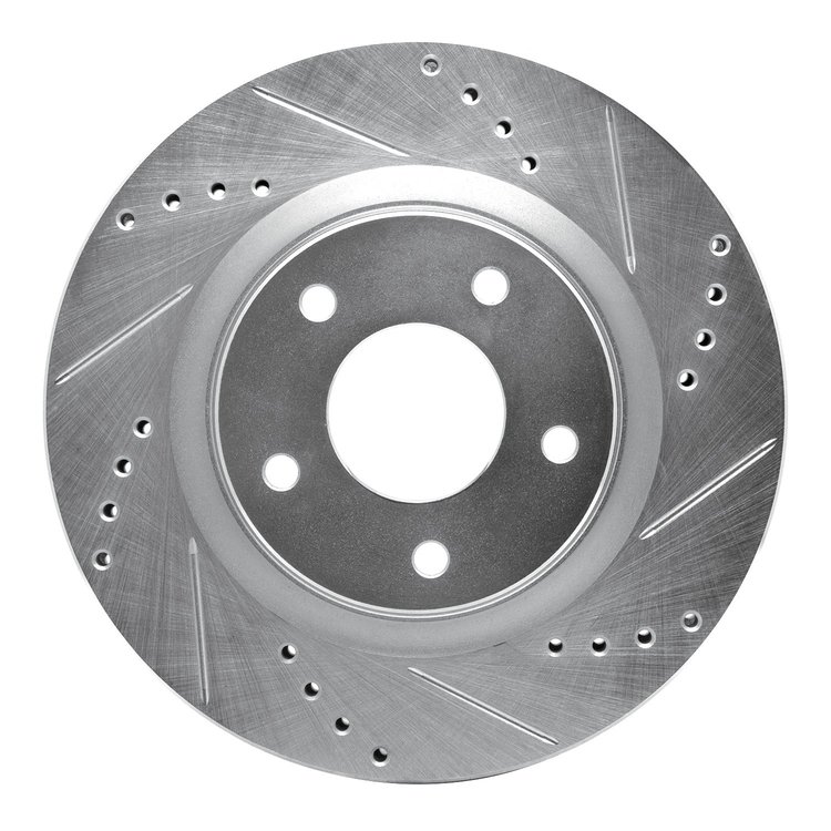 631-67100R Drilled/Slotted Brake Rotor [Silver], 2011-2019 Infiniti/Nissan, Position: Front Right