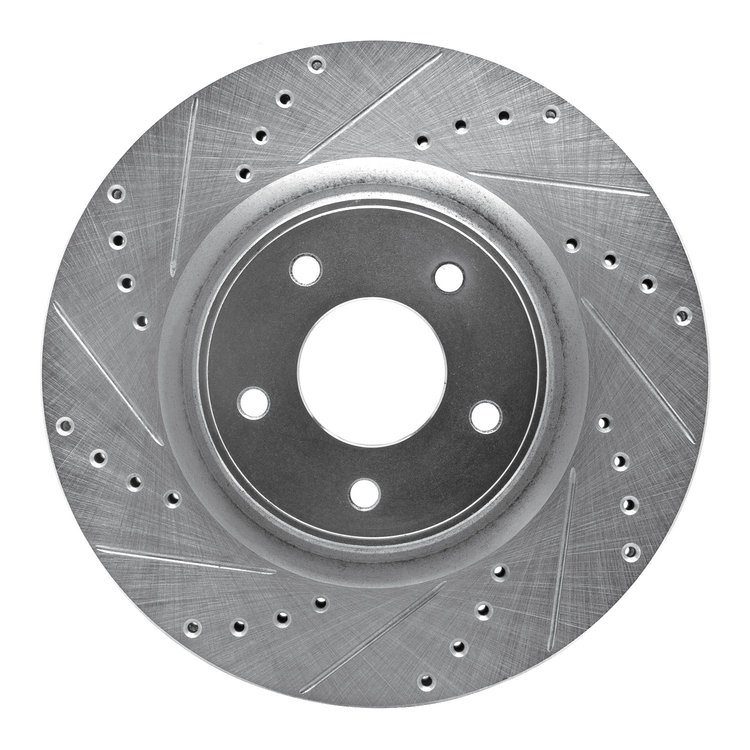 631-67104L Drilled/Slotted Brake Rotor [Silver], 2014-2019 Infiniti/Nissan, Position: Front Left