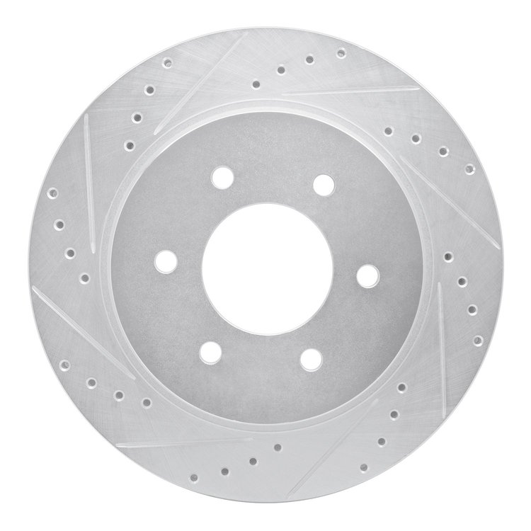 631-67108L Drilled/Slotted Brake Rotor [Silver], Fits Select Infiniti/Nissan, Position: Front Left