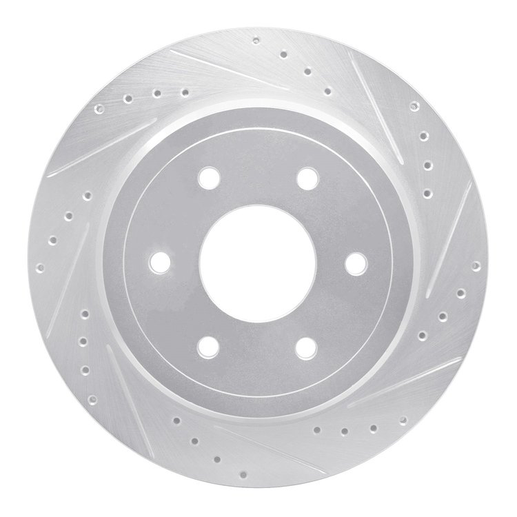631-67109R Drilled/Slotted Brake Rotor [Silver], Fits Select Infiniti/Nissan, Position: Rear Right