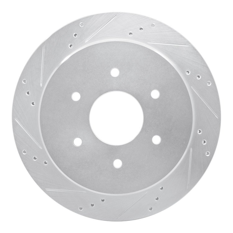 631-67110L Drilled/Slotted Brake Rotor [Silver], Fits Select Infiniti/Nissan, Position: Rear Left