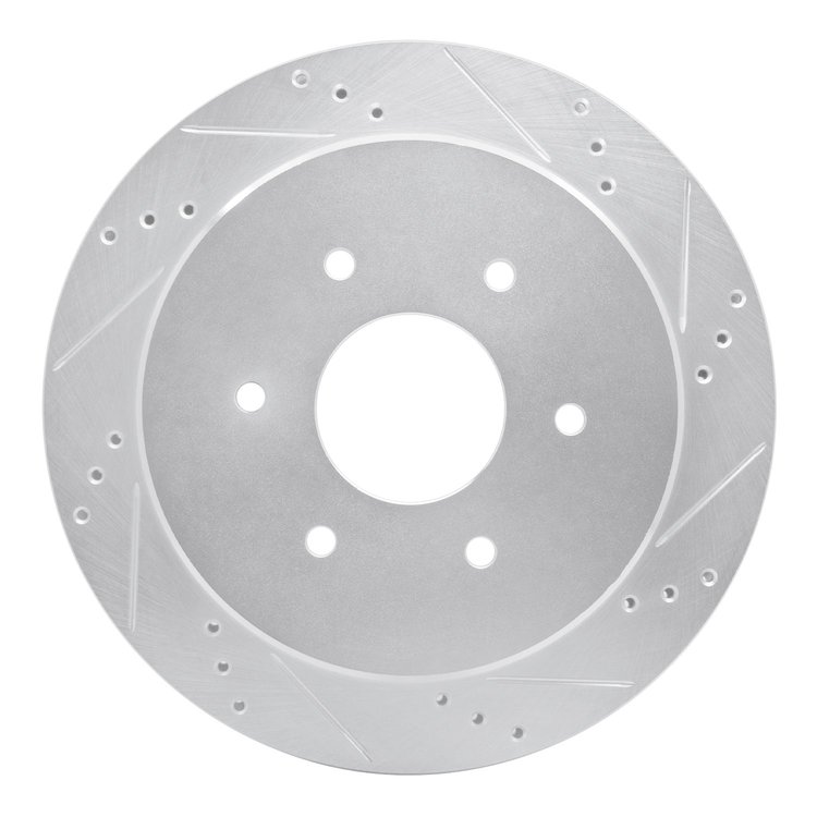 631-67110R Drilled/Slotted Brake Rotor [Silver], Fits Select Infiniti/Nissan, Position: Rear Right