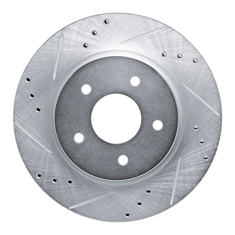 631-67111L Drilled/Slotted Brake Rotor [Silver], Fits Select Infiniti/Nissan, Position: Rear Left