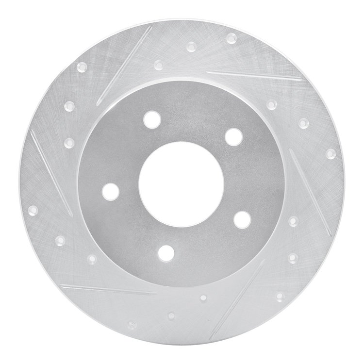 631-67113L Drilled/Slotted Brake Rotor [Silver], Fits Select Infiniti/Nissan, Position: Rear Left