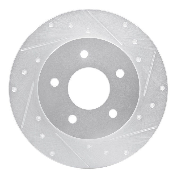 631-67113R Drilled/Slotted Brake Rotor [Silver], Fits Select Infiniti/Nissan, Position: Rear Right