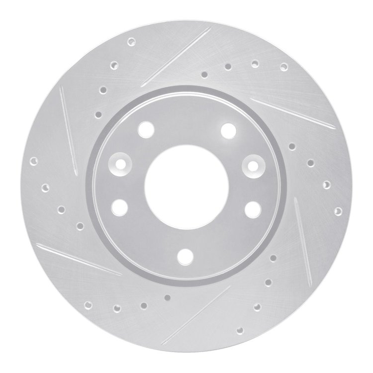 631-67114L Drilled/Slotted Brake Rotor [Silver], Fits Select Infiniti/Nissan, Position: Front Left