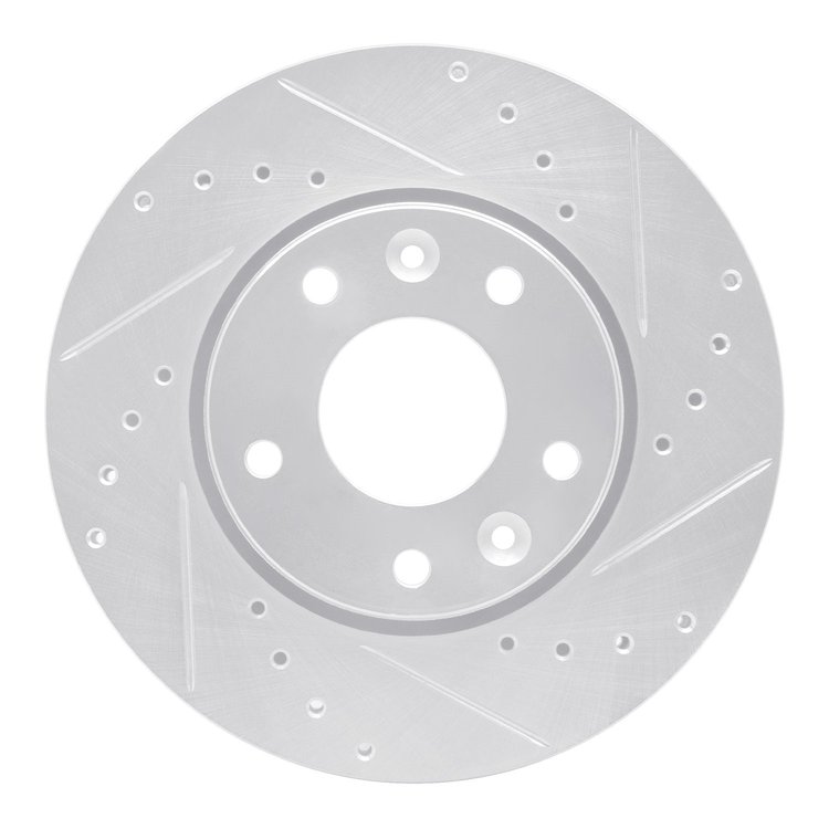 631-67114R Drilled/Slotted Brake Rotor [Silver], Fits Select Infiniti/Nissan, Position: Front Right