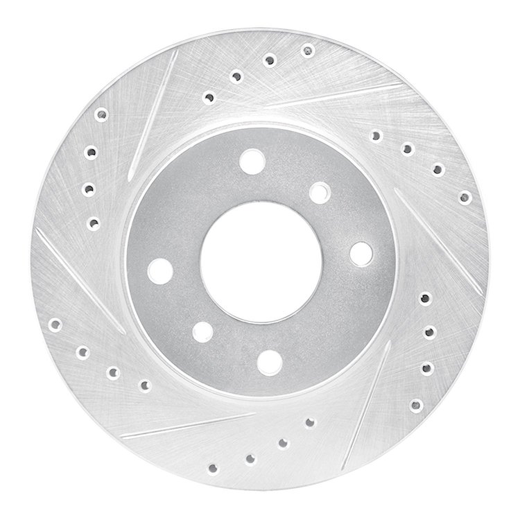 631-68000L Drilled/Slotted Brake Rotor [Silver], 1990-1992 Infiniti/Nissan, Position: Front Left