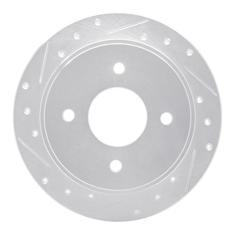 631-68001L Drilled/Slotted Brake Rotor [Silver], 1990-1992 Infiniti/Nissan, Position: Rear Left